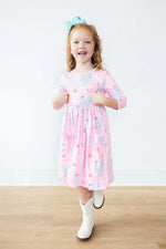 Little Miss Chickie 3/4 Sleeve Pocket Twirl Dress - Everetts Place