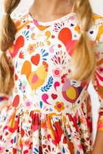 Little Red Hen Three Quarter Sleeve Pocket Twirl Dress Mila & Rose ® Everetts Place: Online Boutique