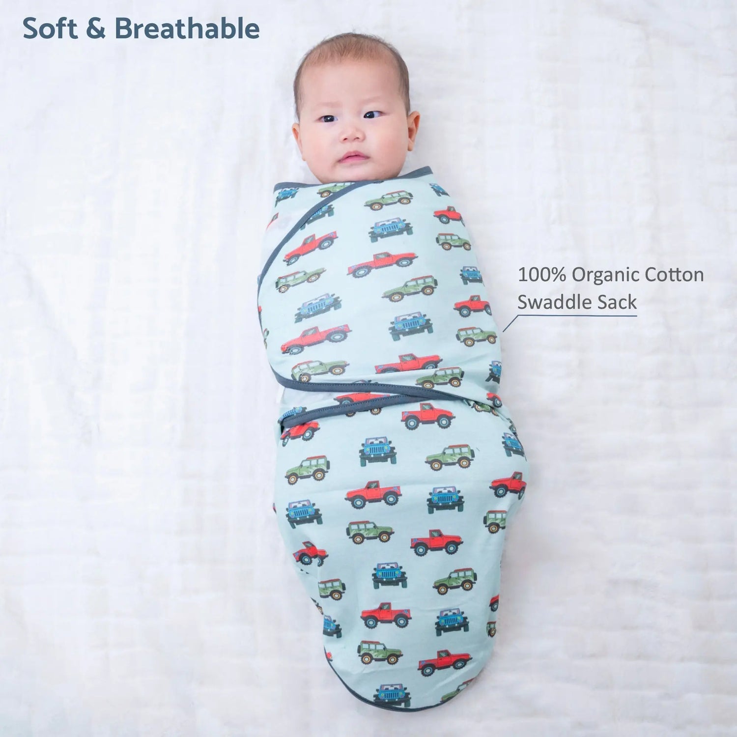 LollyBanks Adventure is calling Baby Sleep Swaddle 100% Organic Cotton - 
