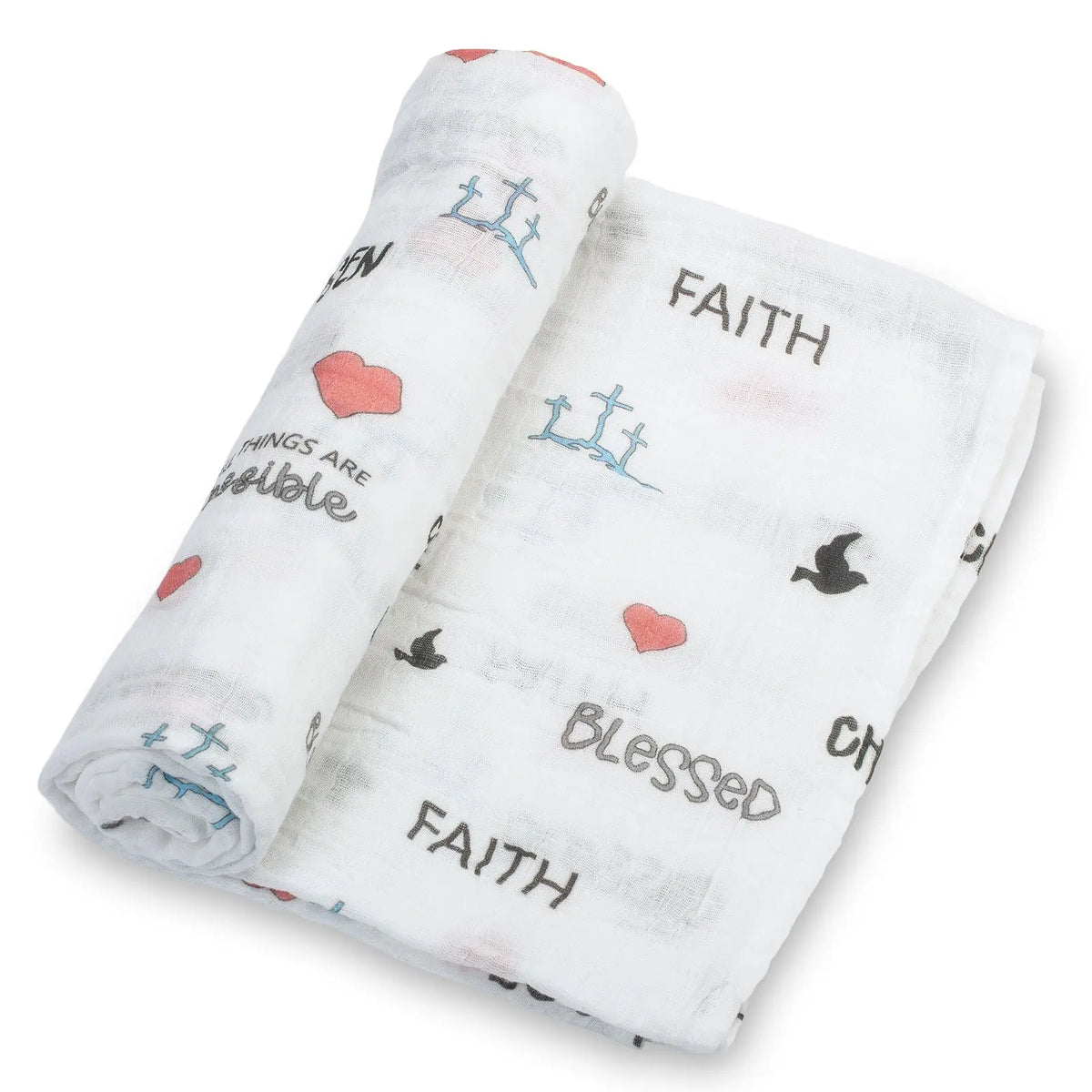 LollyBanks All Things Are Possible Baby Faith Swaddle Blanket - 