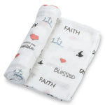 LollyBanks All Things Are Possible Baby Faith Swaddle Blanket - 