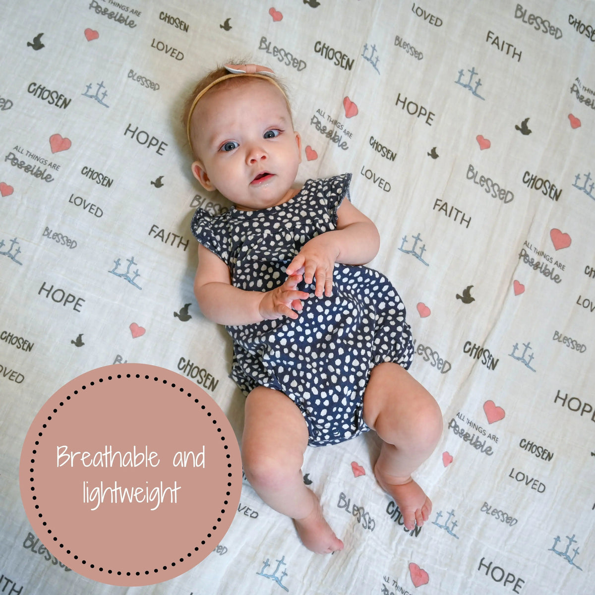 LollyBanks All Things Are Possible Baby Faith Swaddle Blanket - 