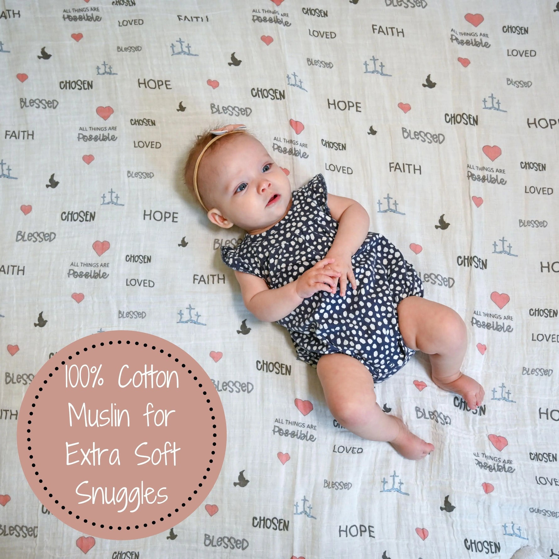 LollyBanks All Things Are Possible Baby Faith Swaddle Blanket - 