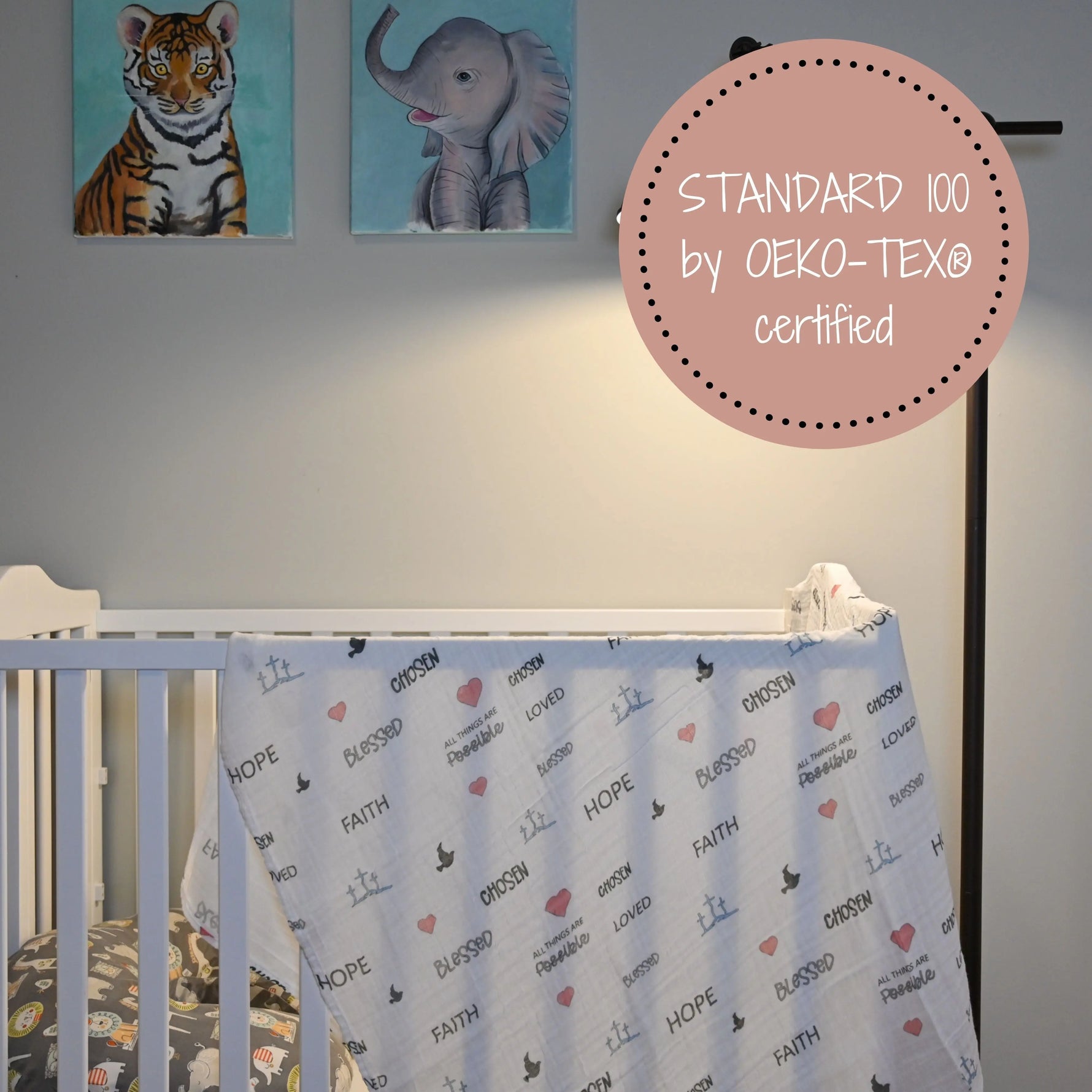 LollyBanks All Things Are Possible Baby Faith Swaddle Blanket - 