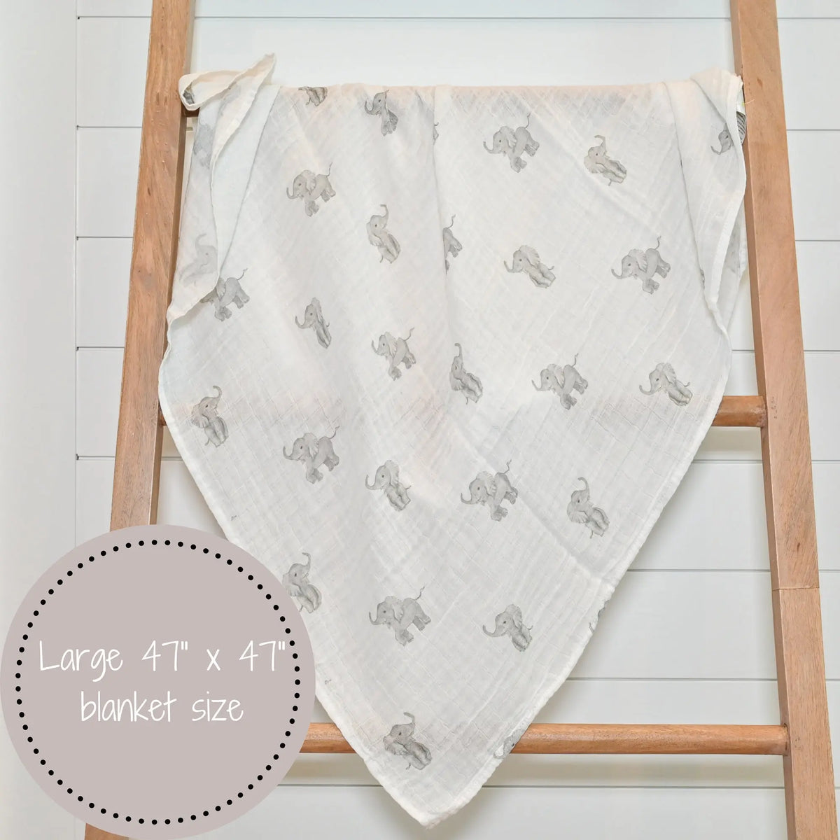 LollyBanks Baby Elephant Muslin Swaddle Blanket - 