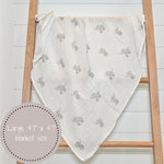 LollyBanks Baby Elephant Muslin Swaddle Blanket - 