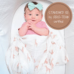 LollyBanks Baby Giraffe Swaddle Blankets: 47" x 47" 100% Muslin Cotton - 