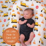 LollyBanks Under Construction Baby Muslin Swaddle Blanket - 
