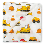 LollyBanks Under Construction Baby Muslin Swaddle Blanket - 