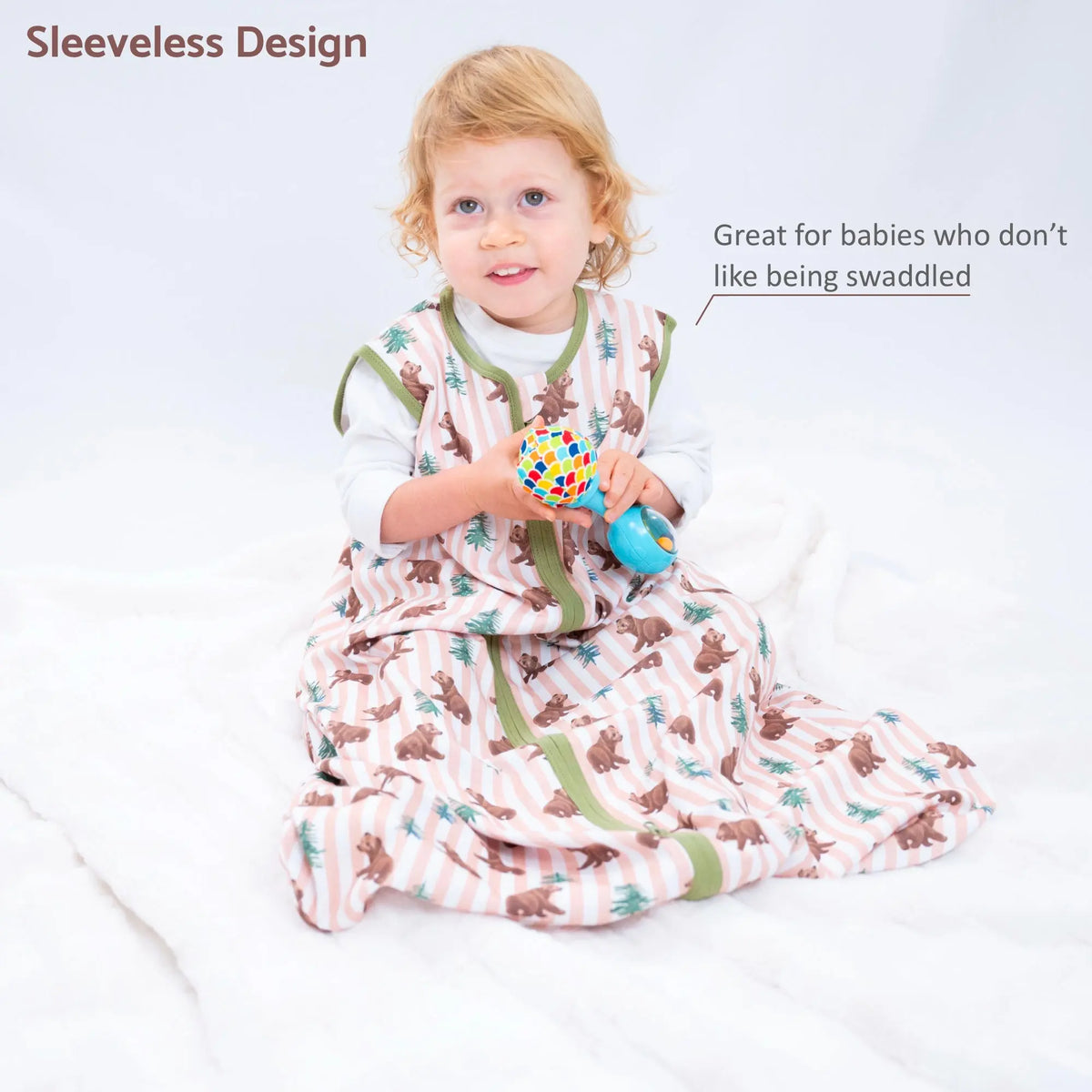 LollyBanks Baby Bear Baby Sleep Sack, 100% Organic Cotton - 