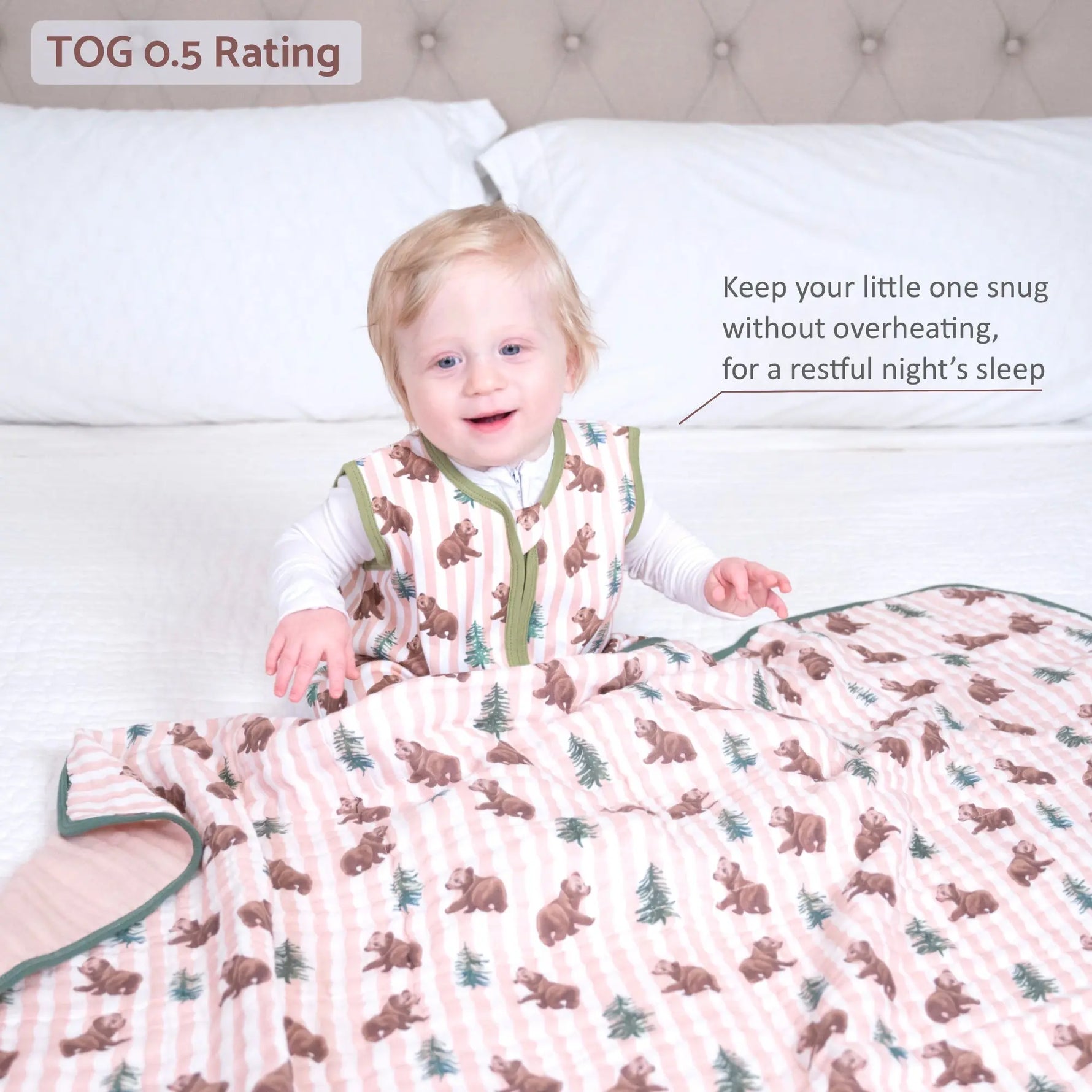 LollyBanks Baby Bear Baby Sleep Sack, 100% Organic Cotton - 