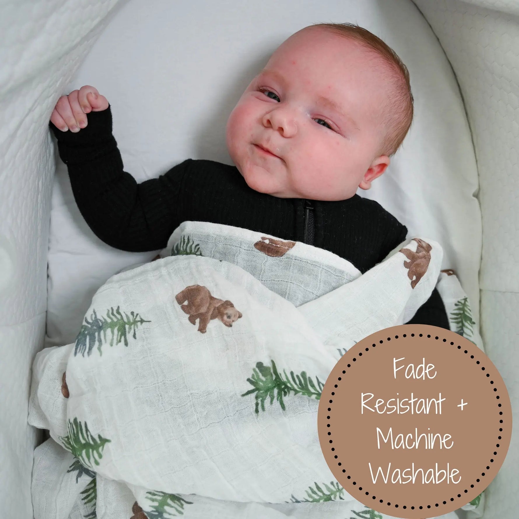 LollyBanks Bear Cub Baby Swaddle Blanket - 