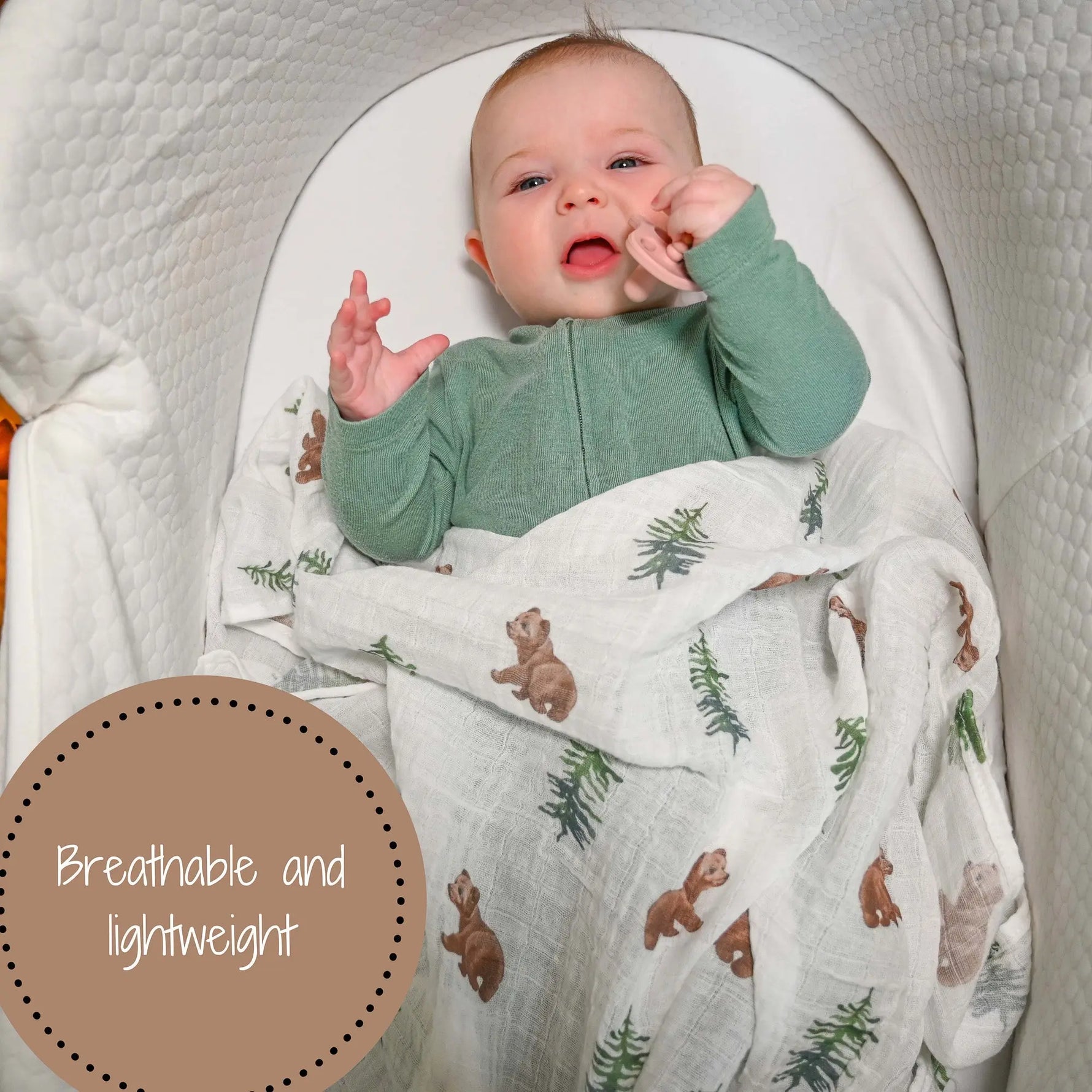 LollyBanks Bear Cub Baby Swaddle Blanket - 