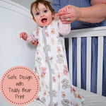 LollyBanks Bear Hugs Baby Sleep Sack, 100% Organic Cotton - 