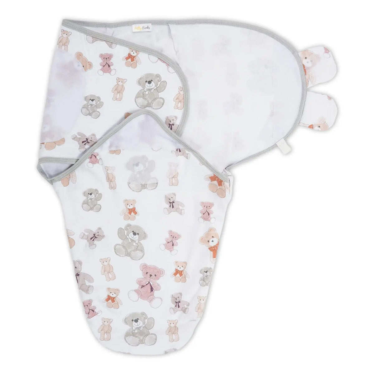LollyBanks Bear Hugs Baby Sleep Swaddle 100% Organic Cotton - 