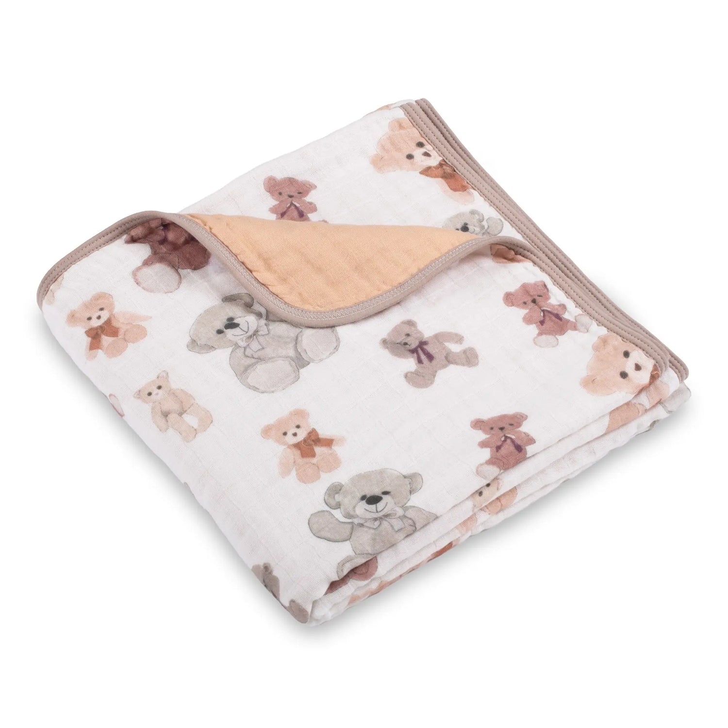 LollyBanks Bear Hugs Muslin Baby Blanket - 