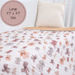 LollyBanks Bear Hugs Muslin Baby Blanket - 