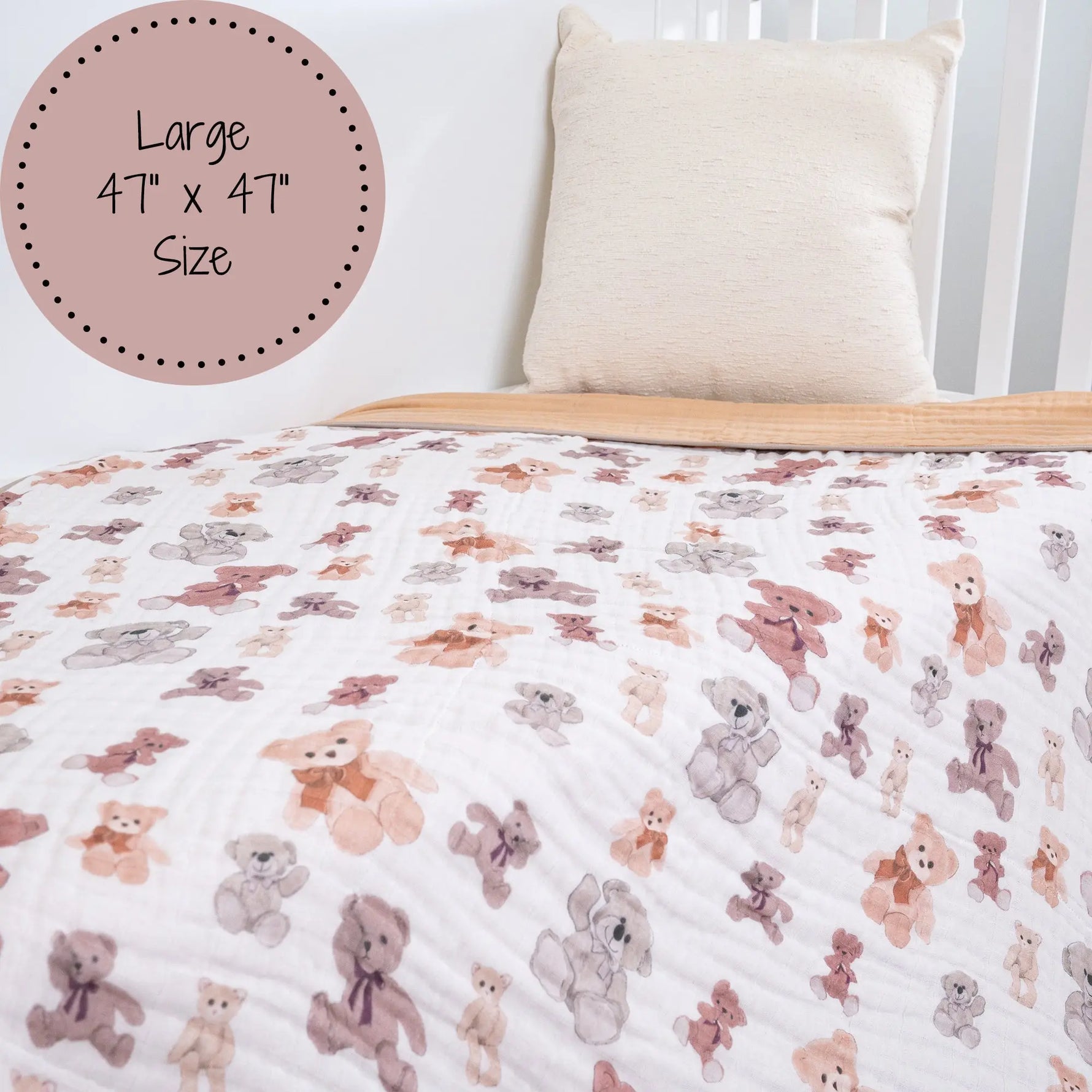 LollyBanks Bear Hugs Muslin Baby Blanket - 