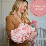 LollyBanks Beautiful Bows Baby Muslin Swaddle Blanket - 