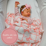 LollyBanks Beautiful Bows Baby Muslin Swaddle Blanket - 