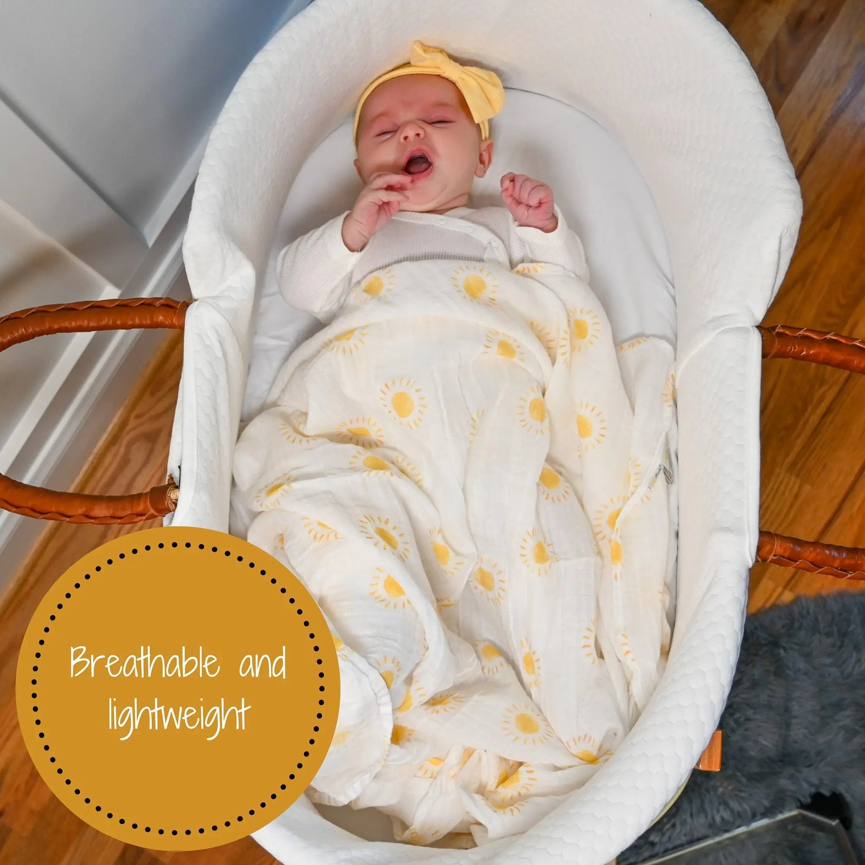 LollyBanks Beautiful Day Baby Muslin Swaddle Blanket - 