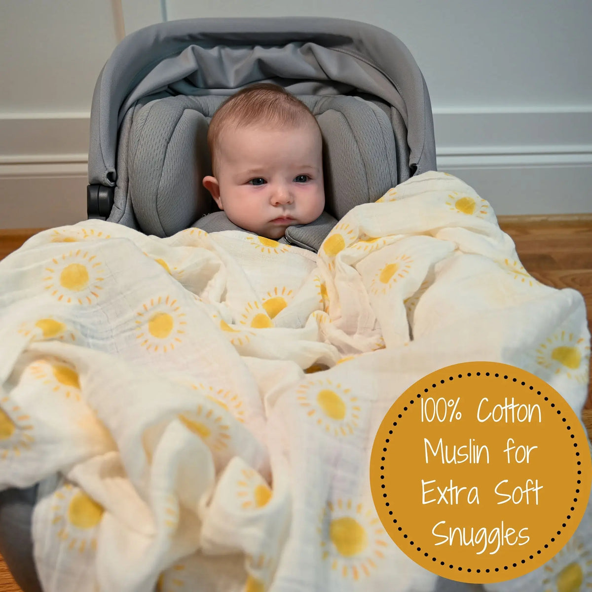 LollyBanks Beautiful Day Baby Muslin Swaddle Blanket - 