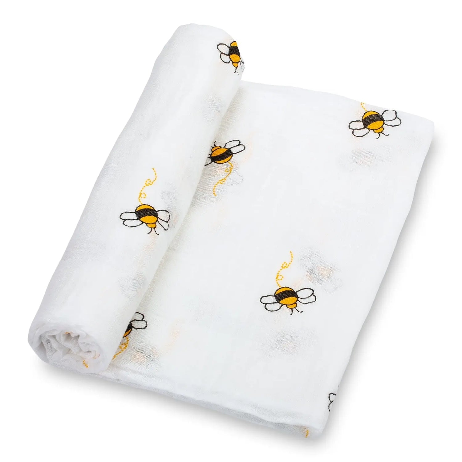 LollyBanks Bee Baby Muslin Swaddle Blanket - 
