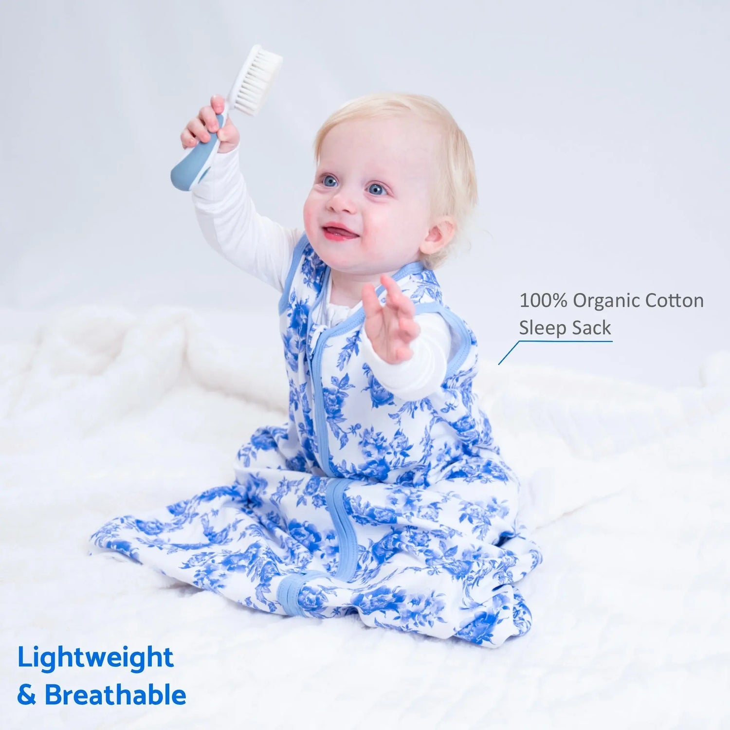 LollyBanks A Peony For Your Thoughts Baby Sleep Sack, 100% Organic Cotton - 