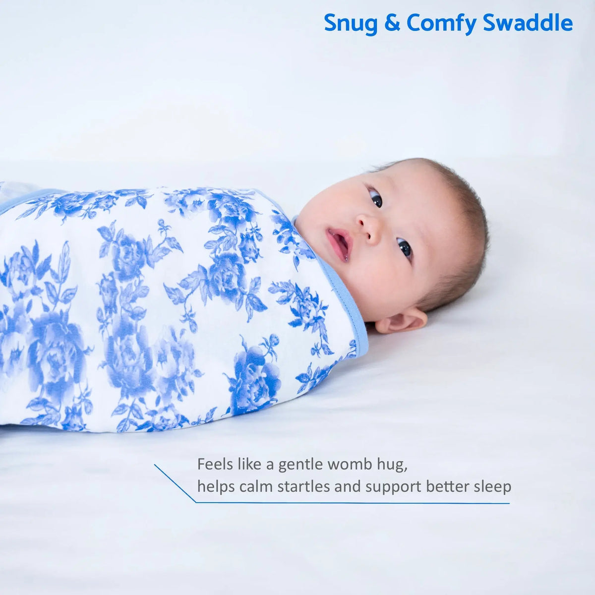 LollyBanks A Peony For Your Thoughts Baby Sleep Swaddle 100% Organic Cotton - 
