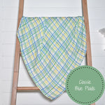 LollyBanks Blue Plaid Baby Muslin Swaddle Blanket - 