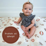 LollyBanks Boat Baby Mulin Swaddle Blanket - 