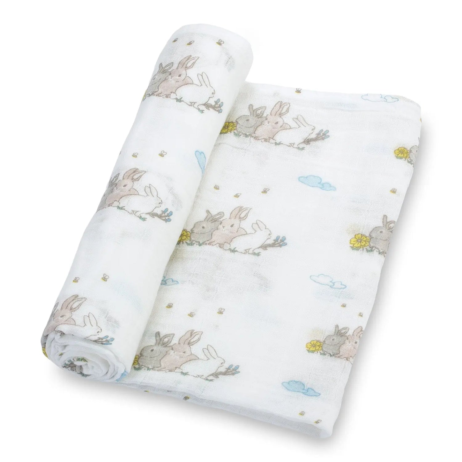 LollyBanks Bunny Loves You Baby Muslin Swaddle Blanket - 