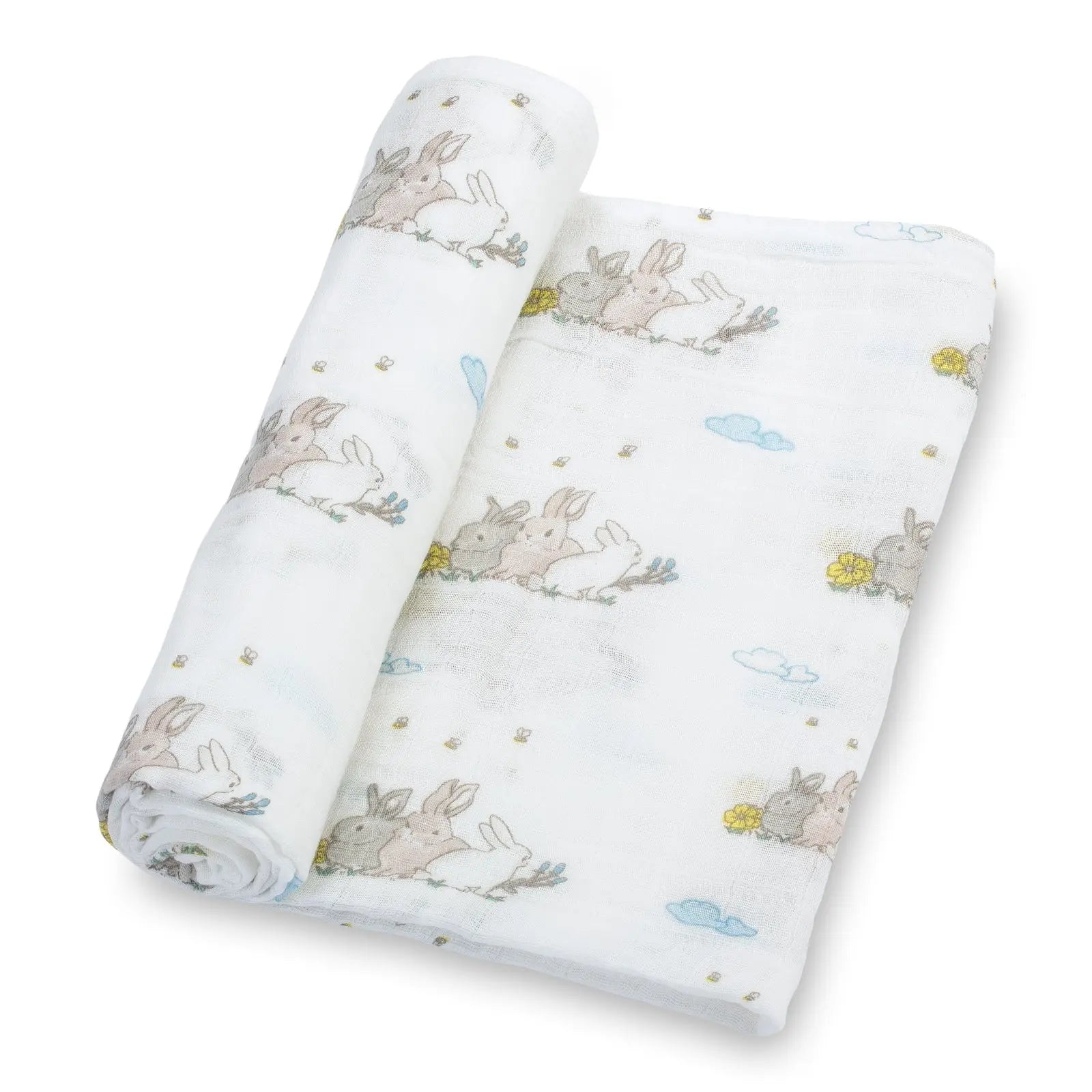 LollyBanks Bunny Loves You Baby Muslin Swaddle Blanket - 