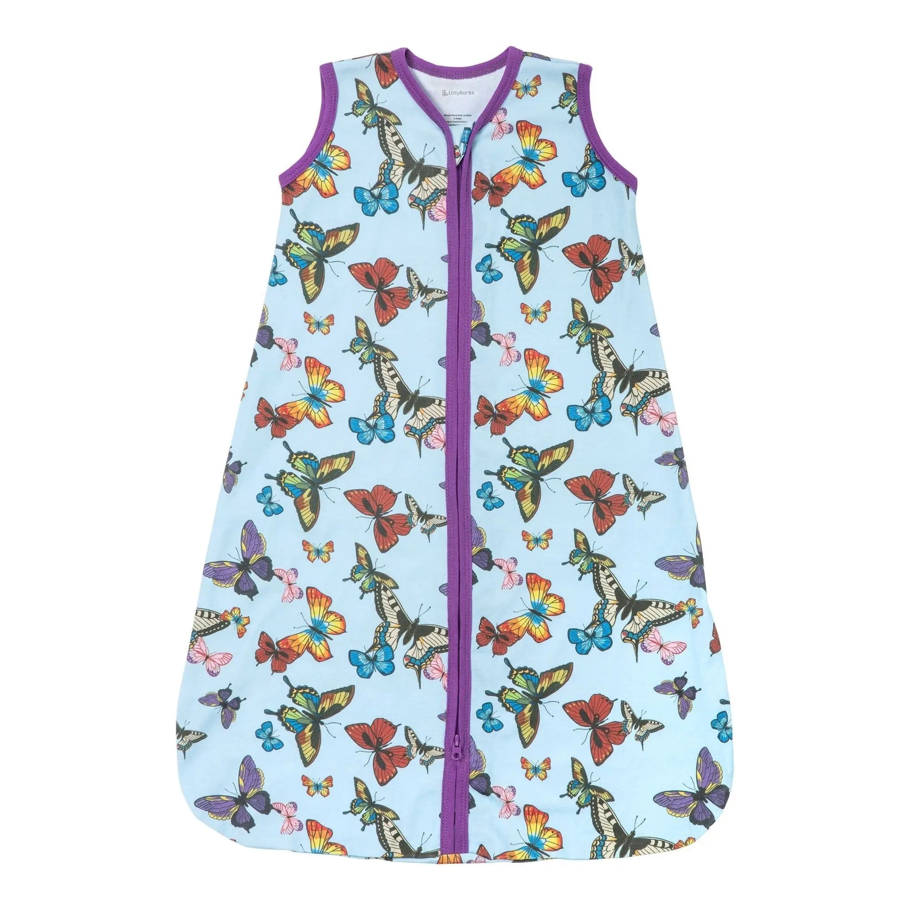 LollyBanks Butterfly Baby Sleep Sack, 100% Organic Cotton - 