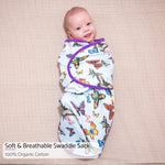 LollyBanks Butterfly Baby Sleep Swaddle 100% Organic Cotton - 