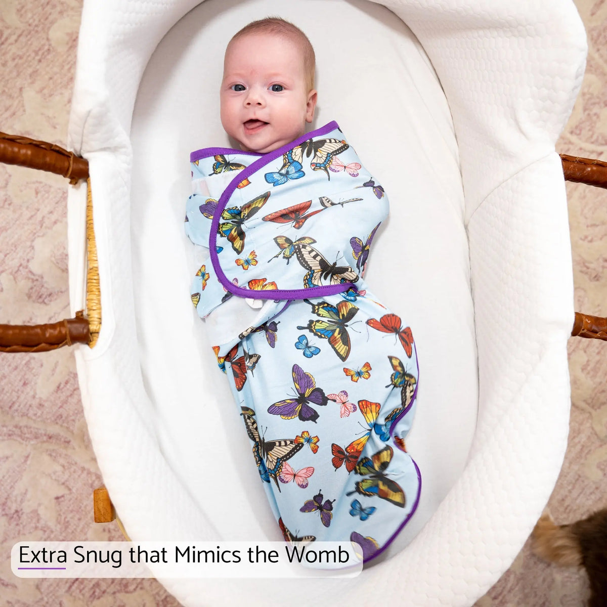 LollyBanks Butterfly Baby Sleep Swaddle 100% Organic Cotton - 
