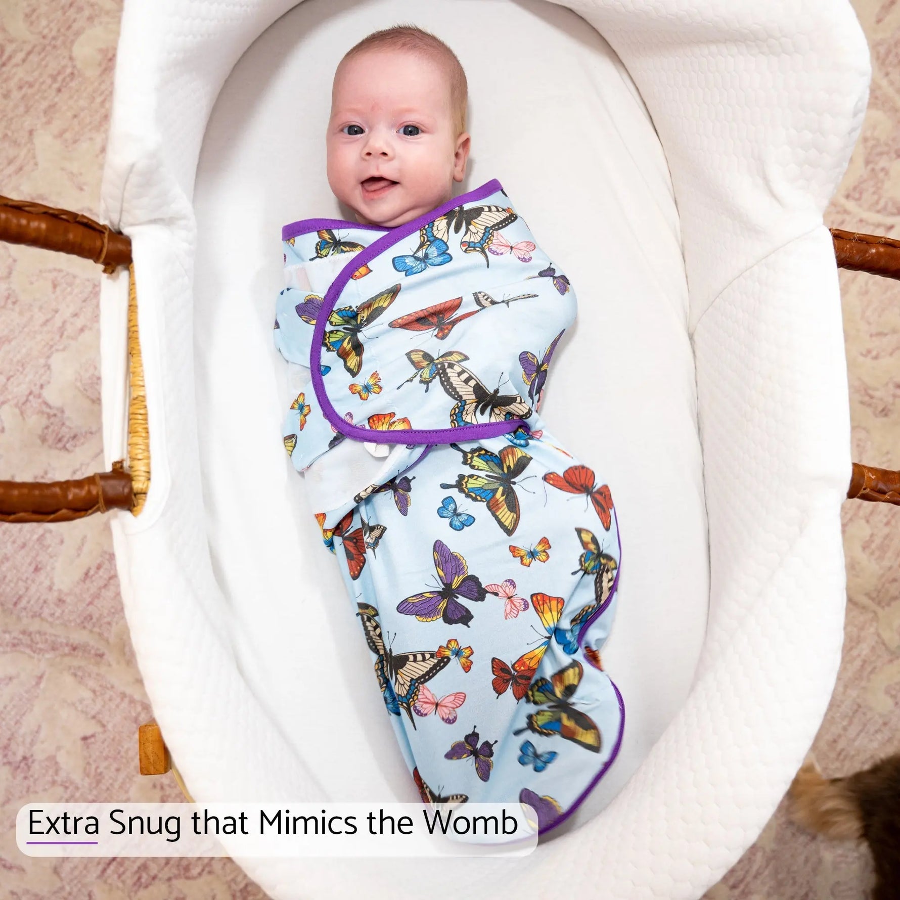 LollyBanks Butterfly Baby Sleep Swaddle 100% Organic Cotton - 
