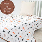 LollyBanks LollyBanks Muslin Baby Blanket, 100% Cotton Lightweight Baby Quilt, 47"x 47" and 6 Layers Newborn Blanket, (Cat Print) - 