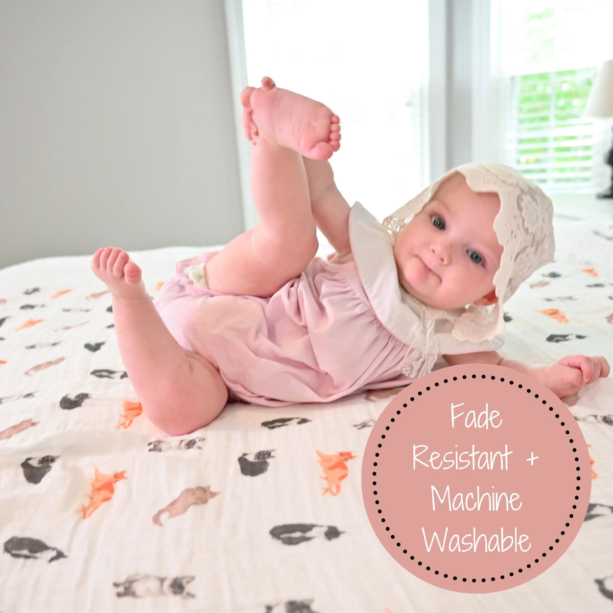 LollyBanks Adorable Cat Prints Muslin Swaddle Baby Blankets - 47" x 47" 100% Cotton Muslin - 