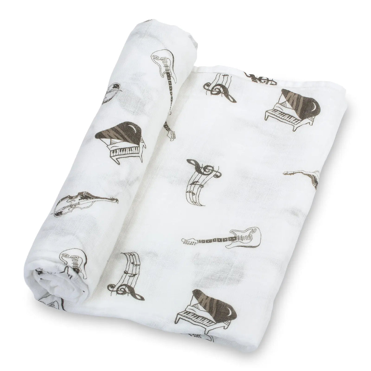 LollyBanks Chello There Baby Muslin Music Swaddle Blanket - 