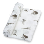 LollyBanks Chello There Baby Muslin Music Swaddle Blanket - 