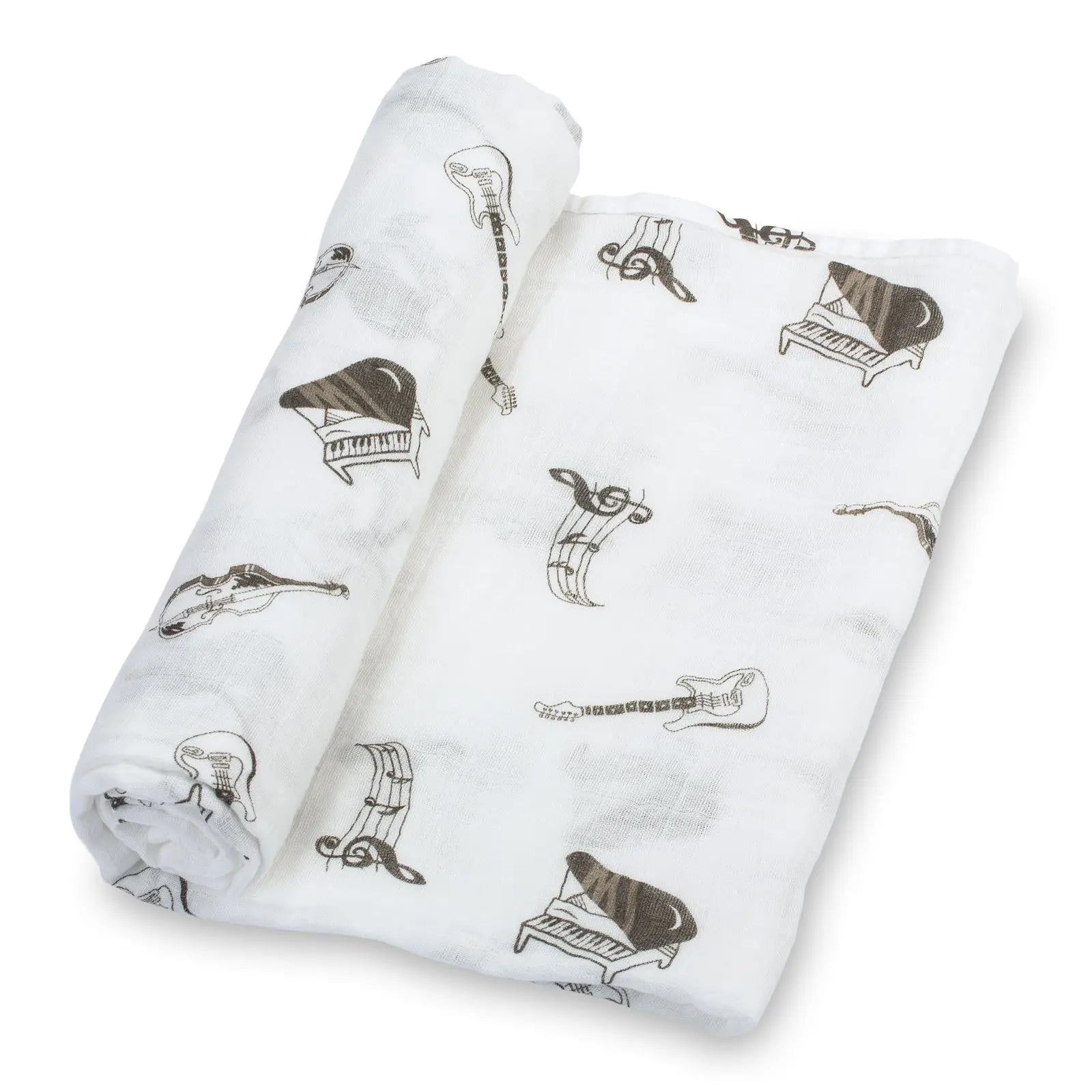 LollyBanks Chello There Baby Muslin Music Swaddle Blanket - 