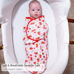 LollyBanks Cherry on top Baby Sleep Swaddle 100% Organic Cotton - 