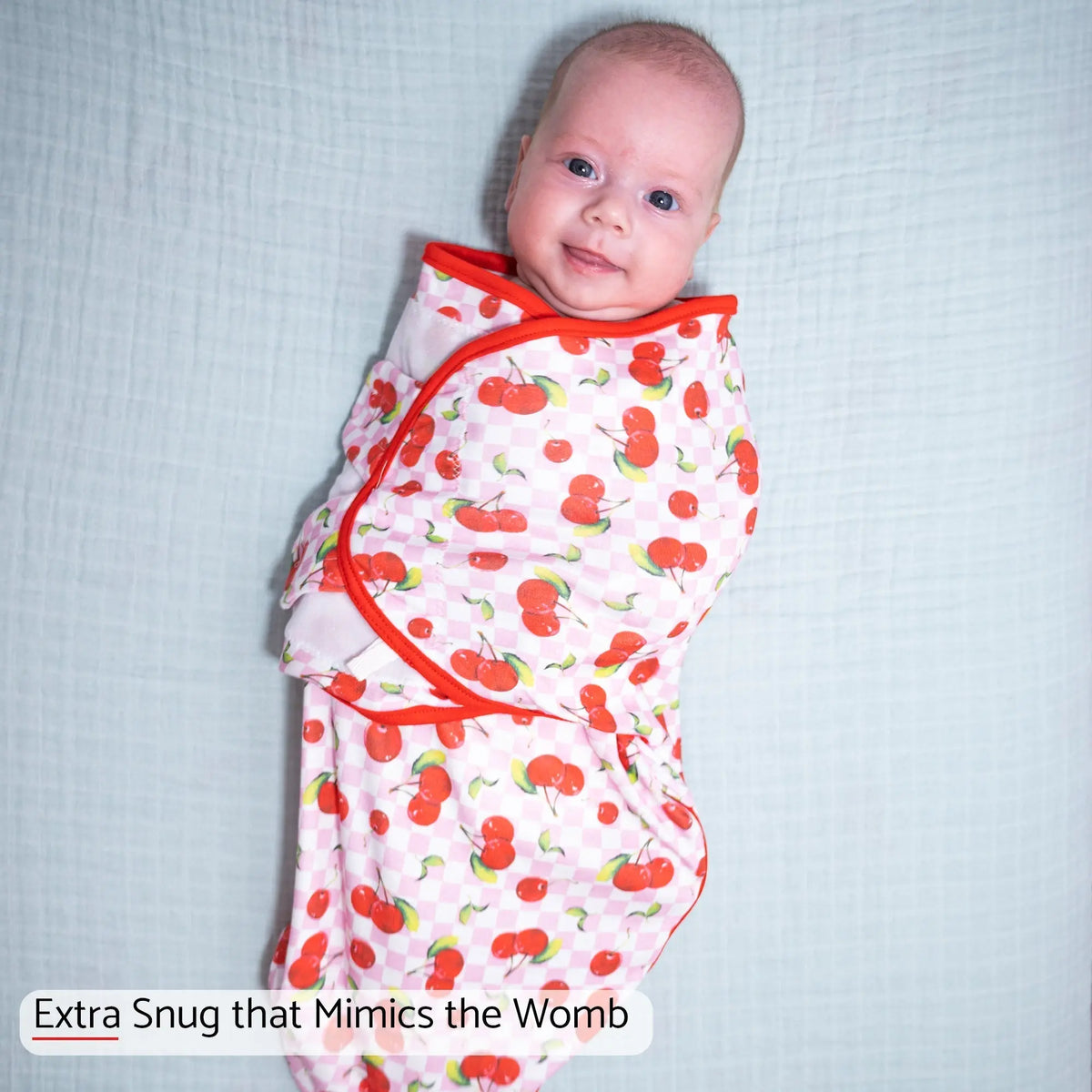 LollyBanks Cherry on top Baby Sleep Swaddle 100% Organic Cotton - 