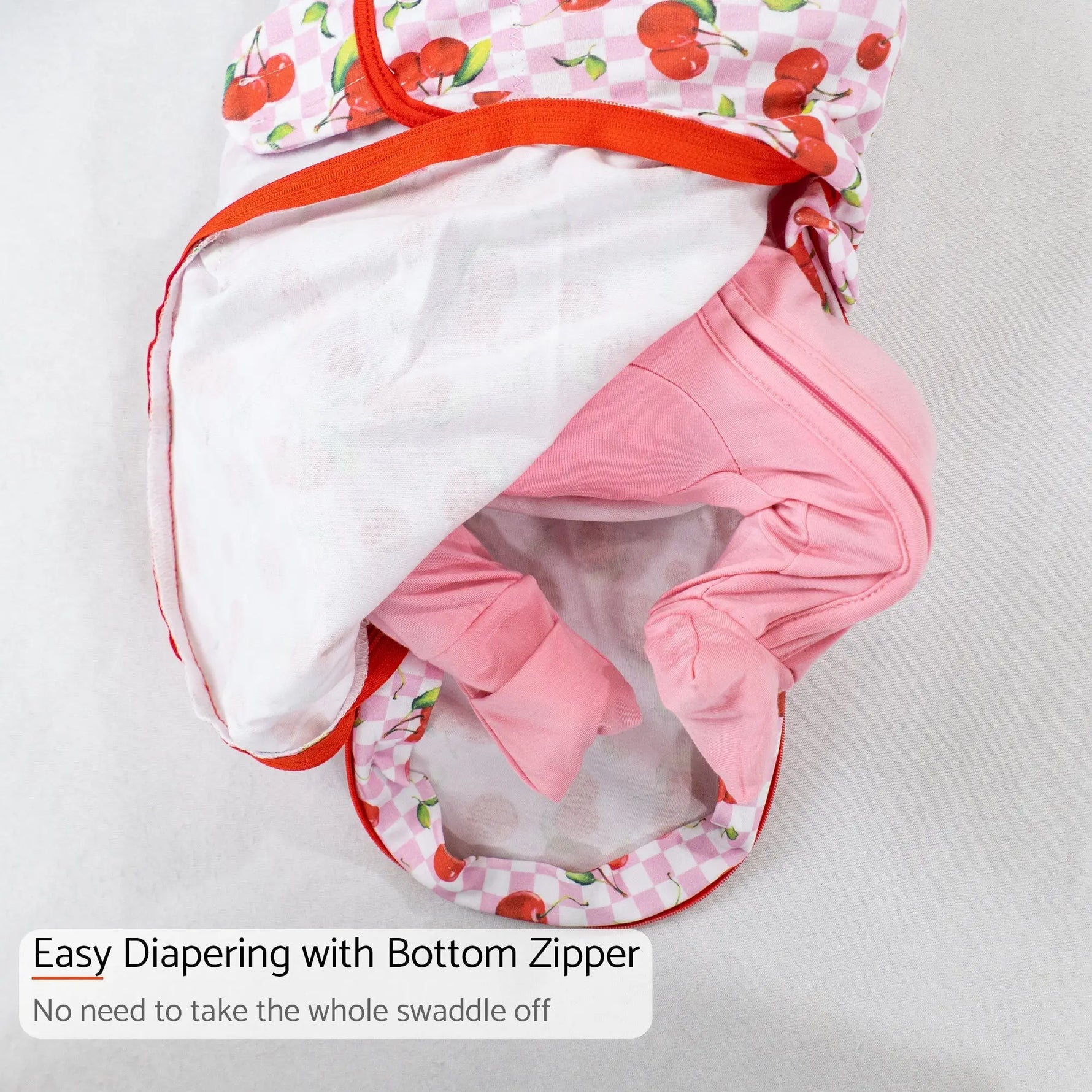 LollyBanks Cherry on top Baby Sleep Swaddle 100% Organic Cotton - 