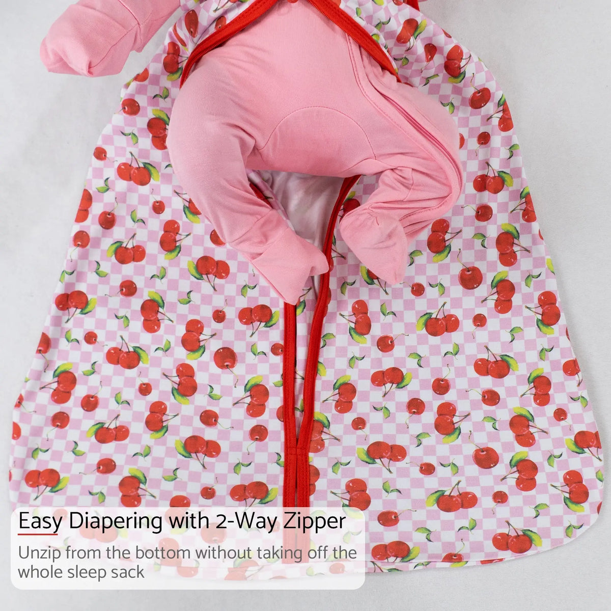 LollyBanks Cherry on top Baby Sleep Sack, 100% Organic Cotton - 