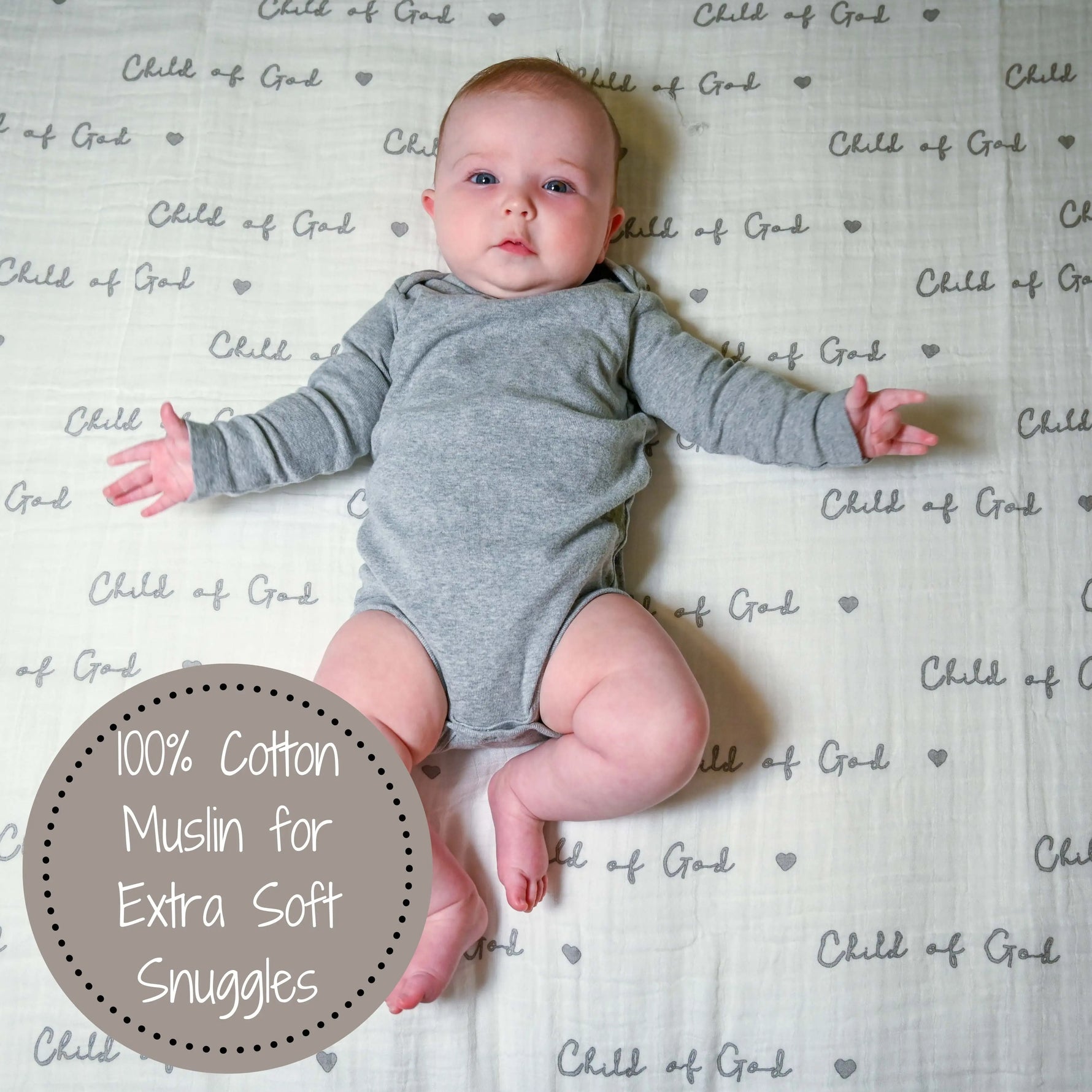 LollyBanks Child of God Baby Muslin Swaddle Blanket - 