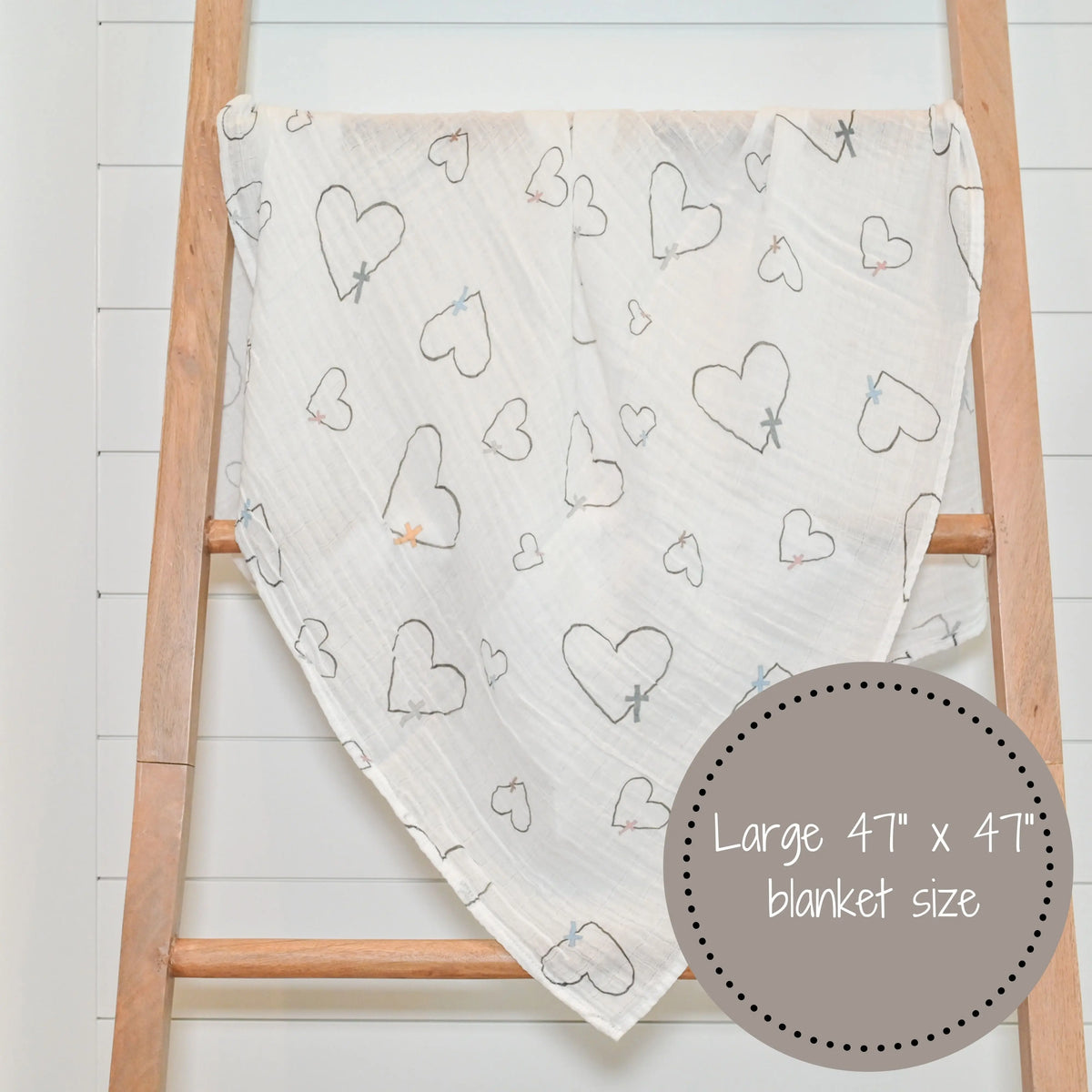 LollyBanks The Love of Christ Heart Baby Muslin Swaddle Blanket - 
