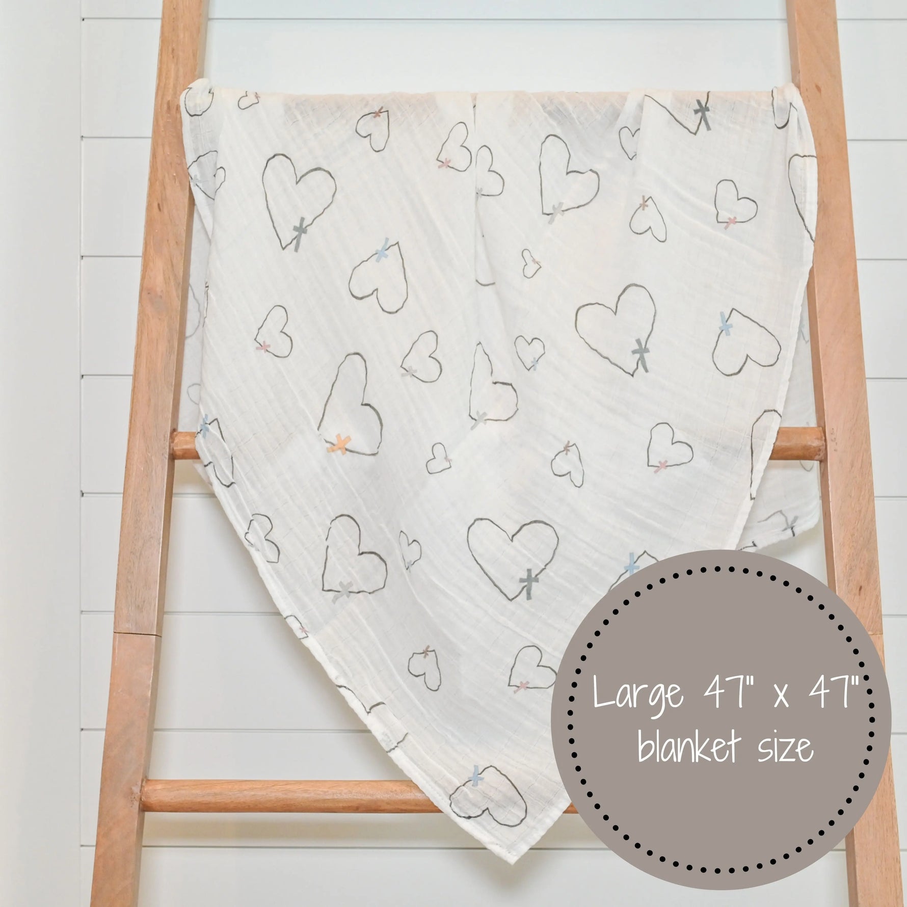 LollyBanks The Love of Christ Heart Baby Muslin Swaddle Blanket - 