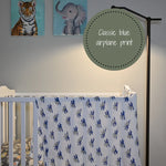 LollyBanks Up, Up, Up and Away Airplane Baby Muslin Swaddle Blanket - 
